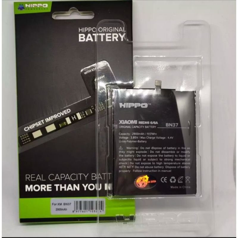 Hippo Baterai Batre BN 37 Redmi 6 / Redmi 6A Baterry Batrai Batrei Hippo BN37 Garansi Resmi