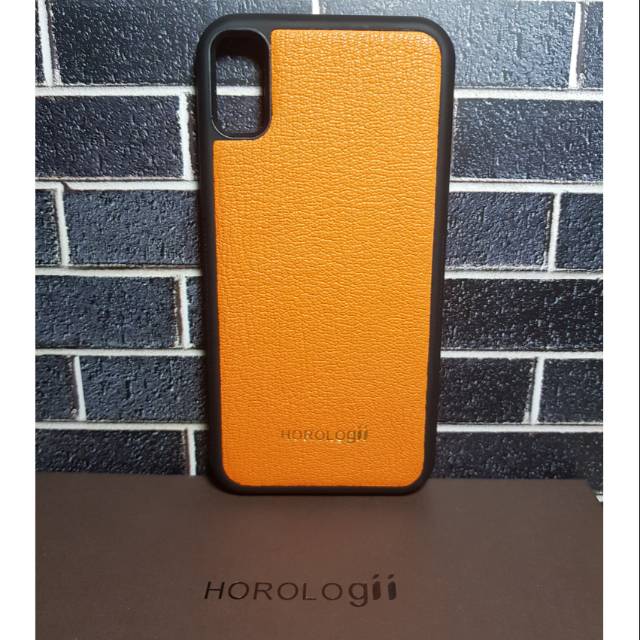 Horologii premium germany cow leather casing for Iphone X orange