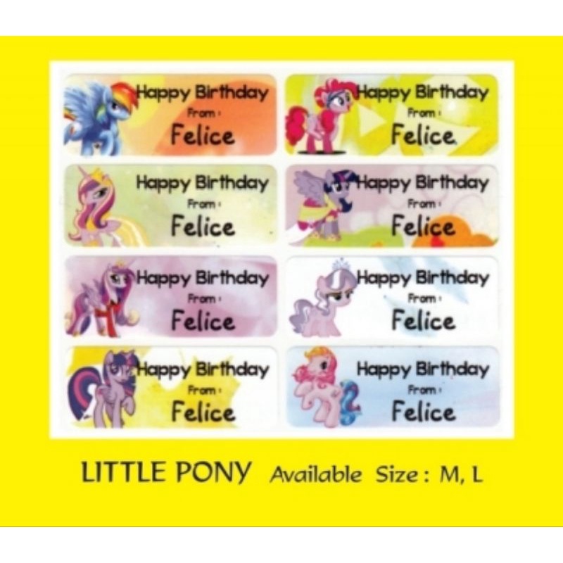 

Label Nama Waterproof "LITTLE PONY" uk.L dan M