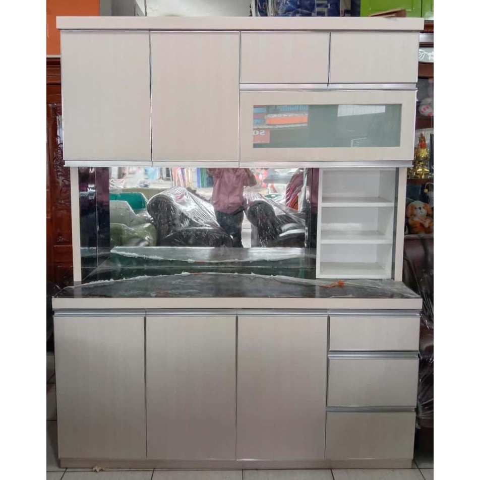 *GRATIS ONGKIR* Lemari Sayur 4 Pintu Lemari Dapur Kitchen Set Rak Sayur Lemari Sayur Hidrolik Lemari