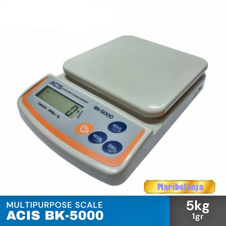 Timbangan Dapur Digital kapasitas 5kg ACIS BK 5000, 5000g x 1g BK-5000 - BK-5000