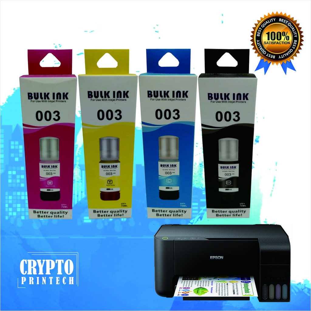 Tinta bulk ink 003 Oirgilan/Tinta /Tinta Epson/Tinta Printer/Tinta Printer Epson/Tinta 003/Tinta Epson L seris/Tinta Epson 003 untuk Printer L1110/L3100/L3101/L3110/L3150/L5190 NET VOL 70ML