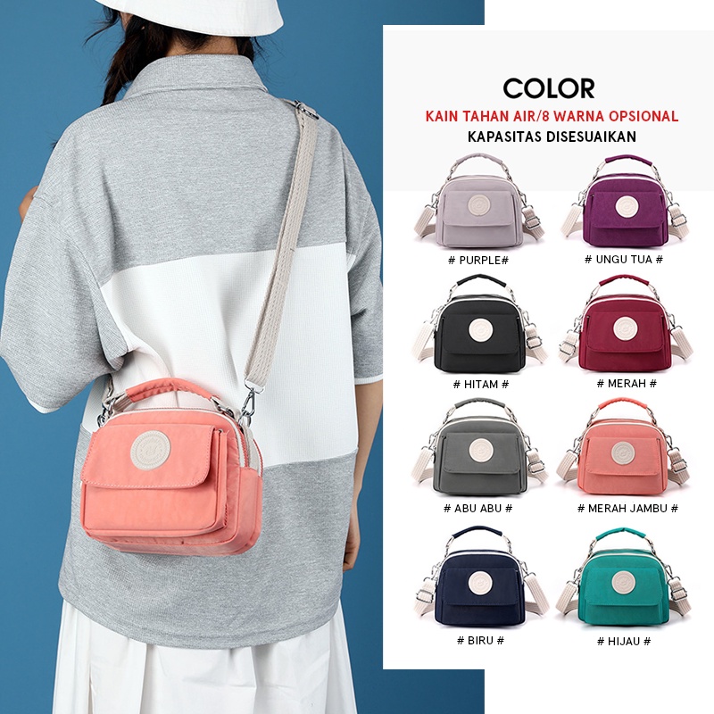 Hathin muii COLORFUL FOX 6258 Tas Selempang Wanita Sling Bag Wanita Tas Anti Air