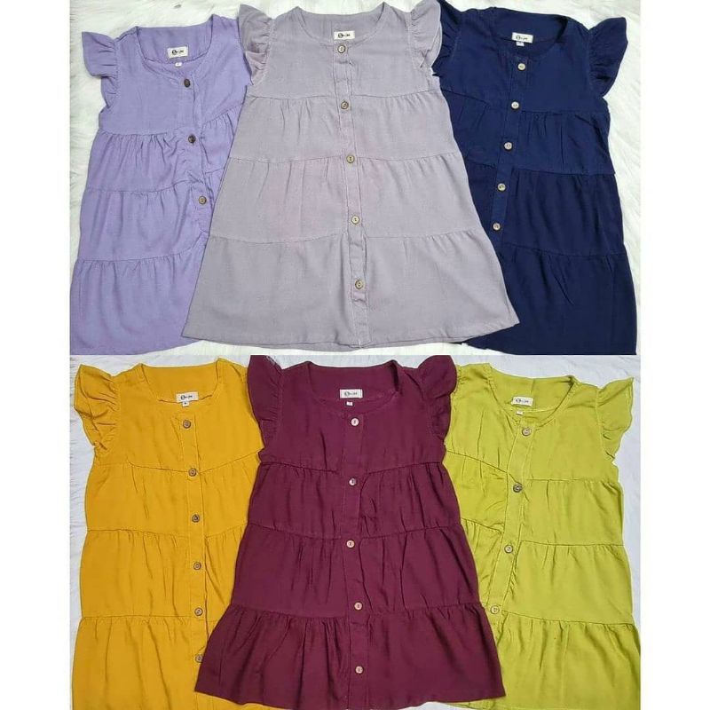 DRESS RAYON POLOS FULL KANCING SMILE (BRP345)