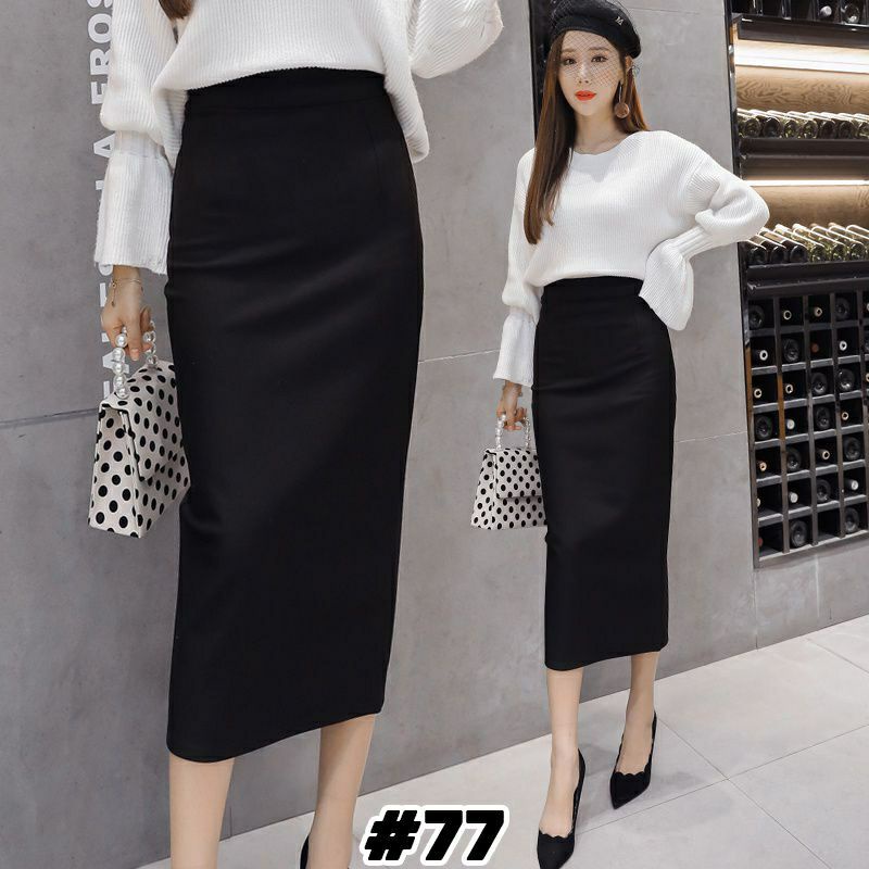 Office Skirt Rok Span Formal Pencil H Line