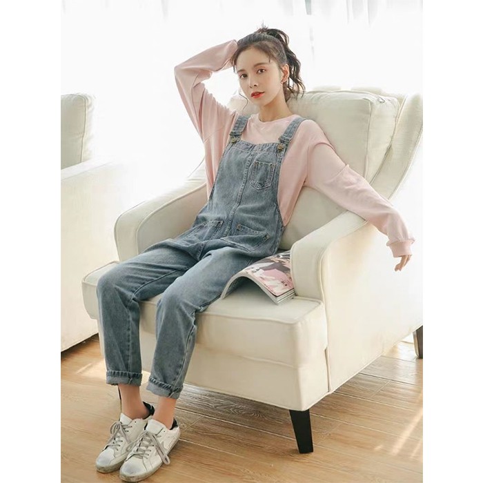 (8718)Yeji Overall Denim Pants/Celana kodok/Celana Montir