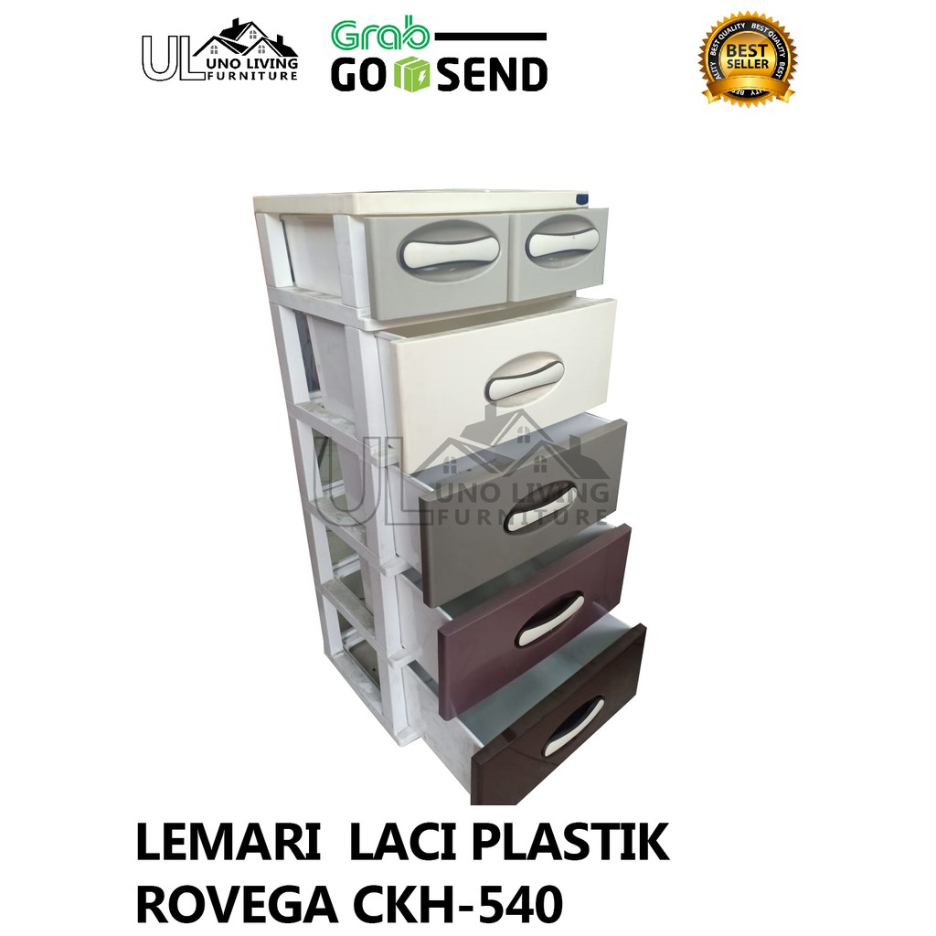 Lemari Plastik Laci 5 Susun / cabinet Rovega Kharisma CKH-540 Murah