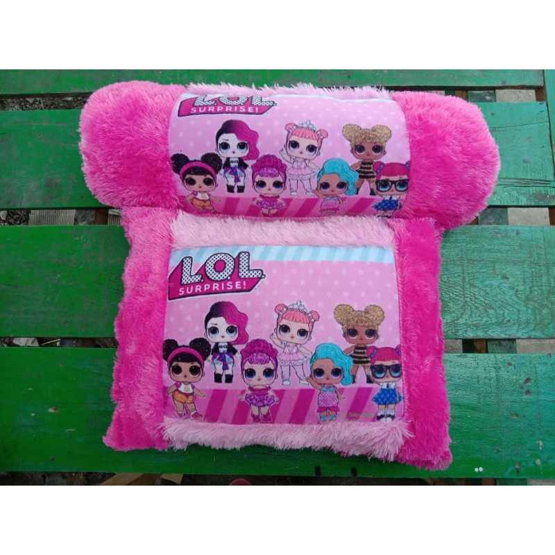  Bantal  dan guling 1 set bantal  print  karakter anak laki 