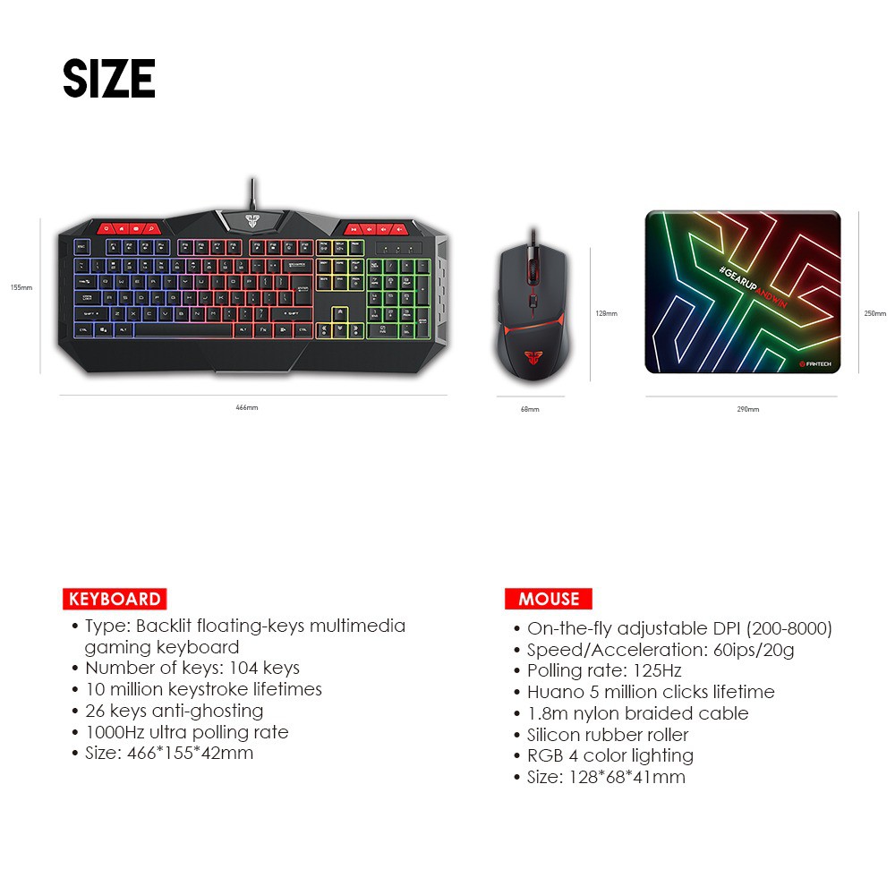 keyboard + mouse + mouse pad Fantech P31 GAMING COMBO