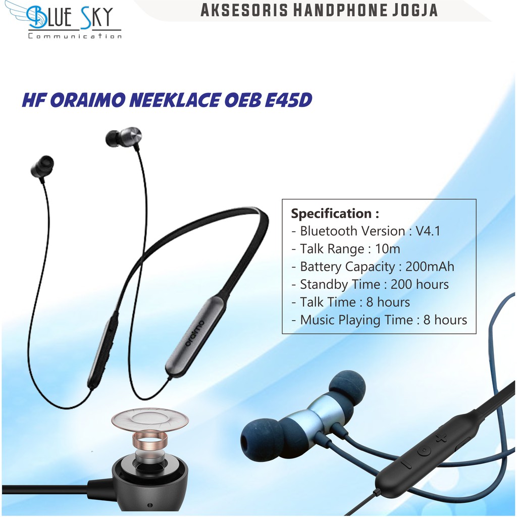 HANDSFREE HEADSET EARPHONE ORAIMO NEKLACE OEB-E54D HD SOUND 200 JAM