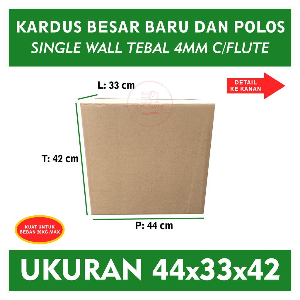 

Kardus Karton Box Polos Corrugated 44x33x42
