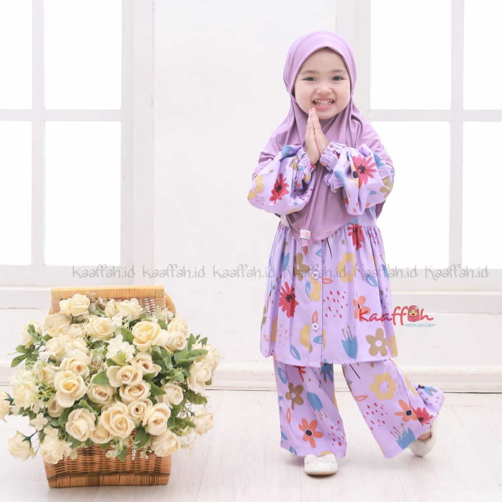Tunik One Set Jilbab Setelan Muslim Bayi Anak 1-8th Ziyaa Series Katun Rayon Import Ori by Kaaffah