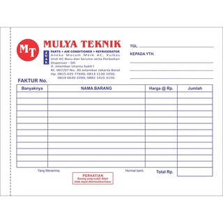 Cetak Nota/Invoice/Kwitansi/Memo/Surat Jalan NCR 4 ply 2