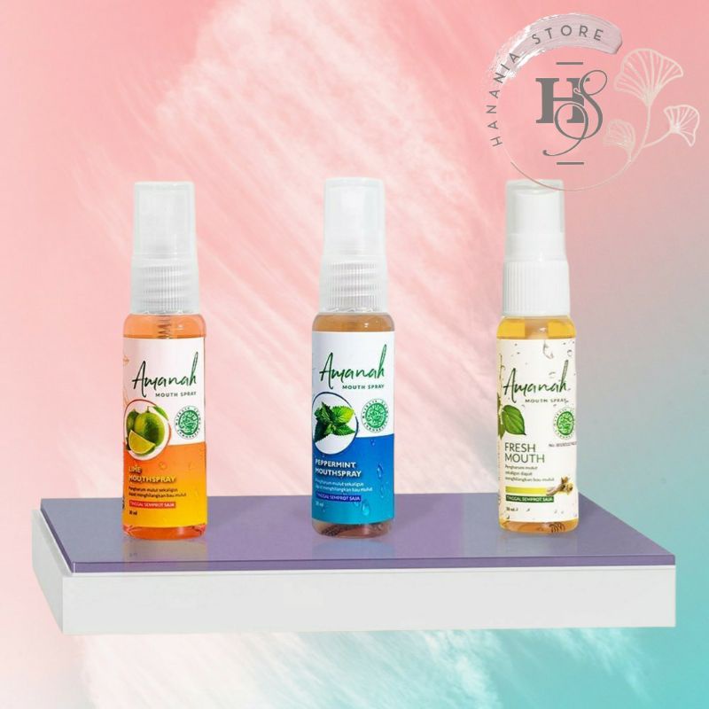 (2 Botol) Parfum Penghilang Bau Mulut Obat Bau Mulut Pengharum Mulut Amanah Fresh Mouth Spray