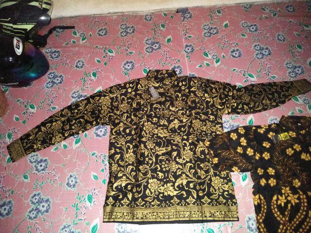 Nayshi Batik Hrb026 Baju Kemeja Batik Hem Sogan Prada Tulis Halus Original Bakung Gold Best Seller