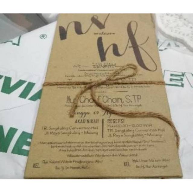 

Rustic wedding invitation card single hardcover
