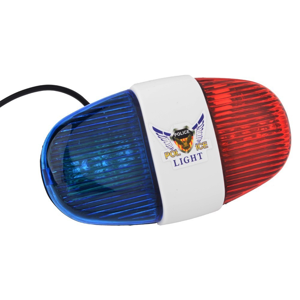 bel lonceng Klakson Sirine Polisi 6 LED 4 suara dg Lampu LED Sepeda motor