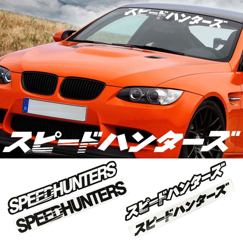 SPEED HUNTERS/スピードハンターズ jalan Balap Kaca depan melayang Stiker Mobil JDM Modifikasi Stiker Gaya Jepang Stiker