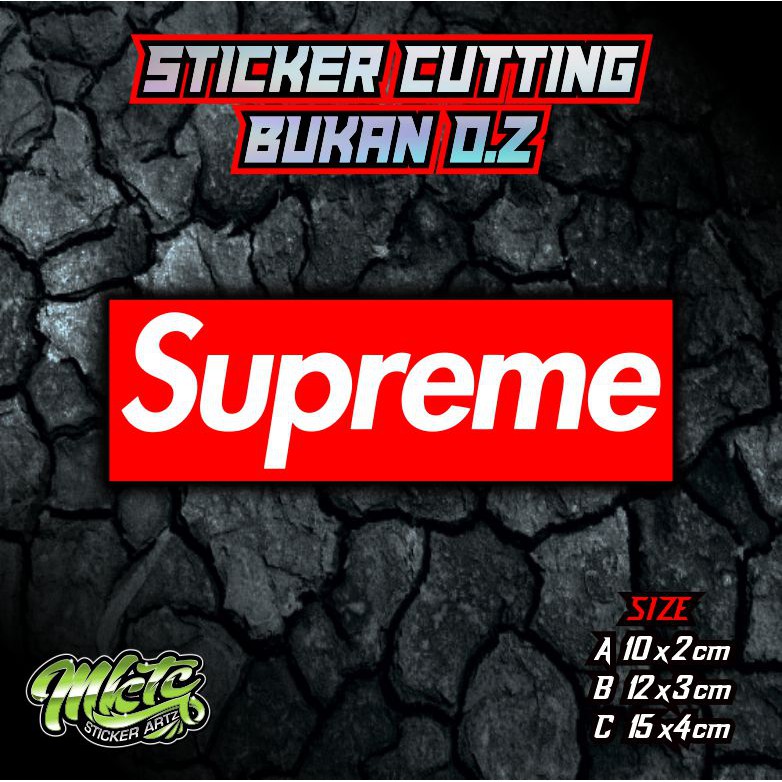 

Sticker Cutting SUPREME Ukuran 10X2CM 12X3CM 15X4CM