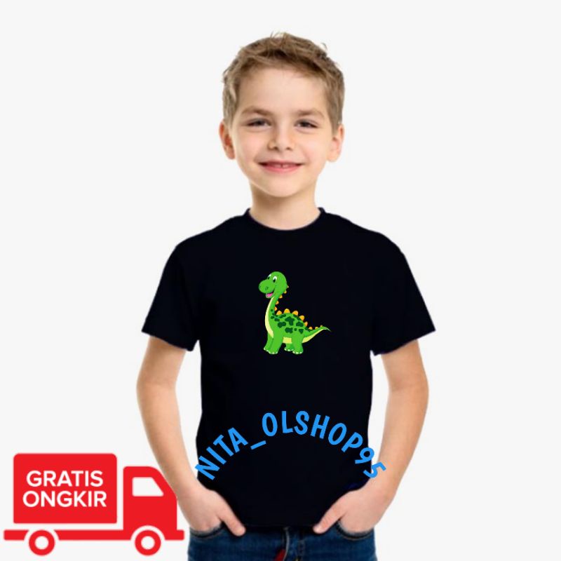 baju anak karakter lucu, baju anak dinosauros kids