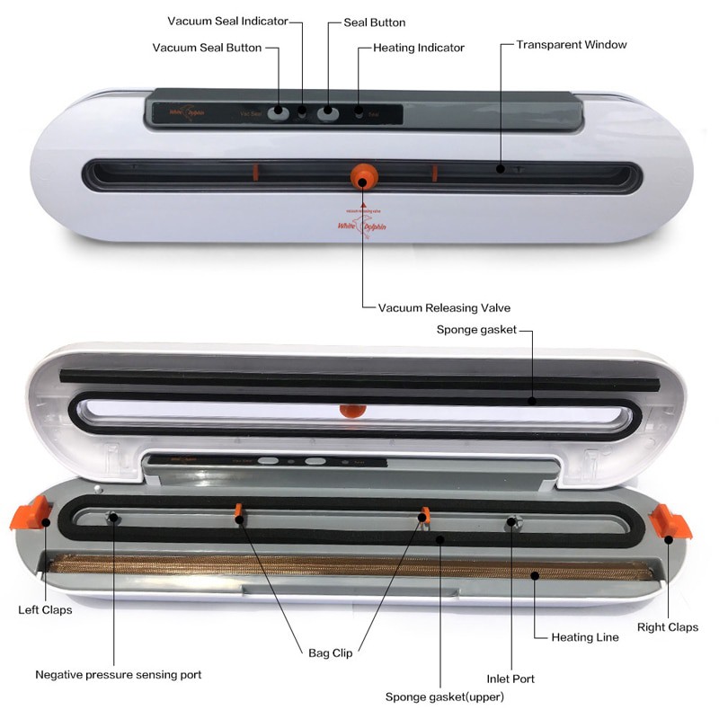 XINBAOLONG Vacuum Sealer Makanan Packing Machine Mesin Packing 80 W - Hitam