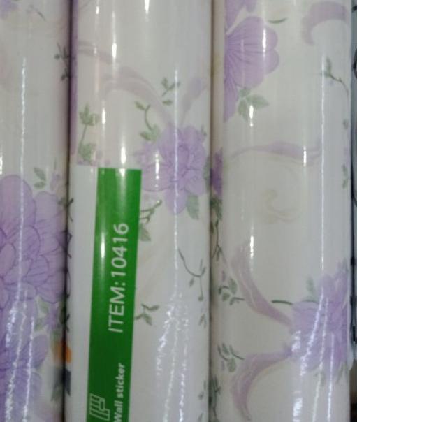 ֍ wallpaper dinding motif bunga sabby ungu dasar putih ➲