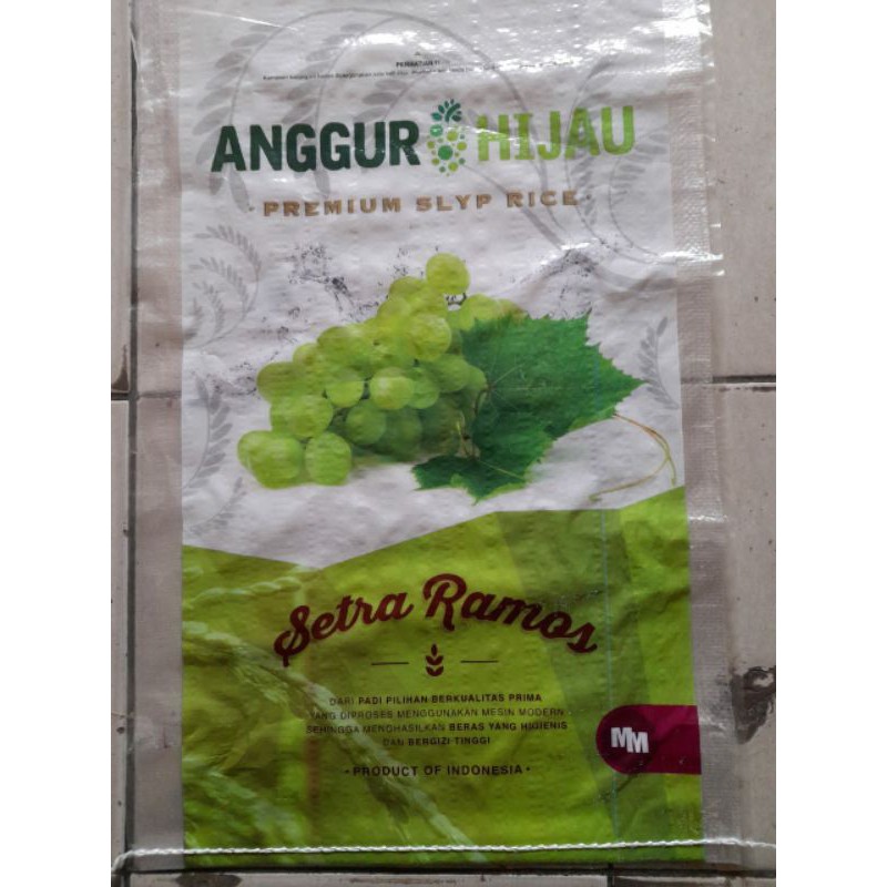 

karung beras laminasi 20 kg cap ANGGUR(ini kemasan bukan beras )