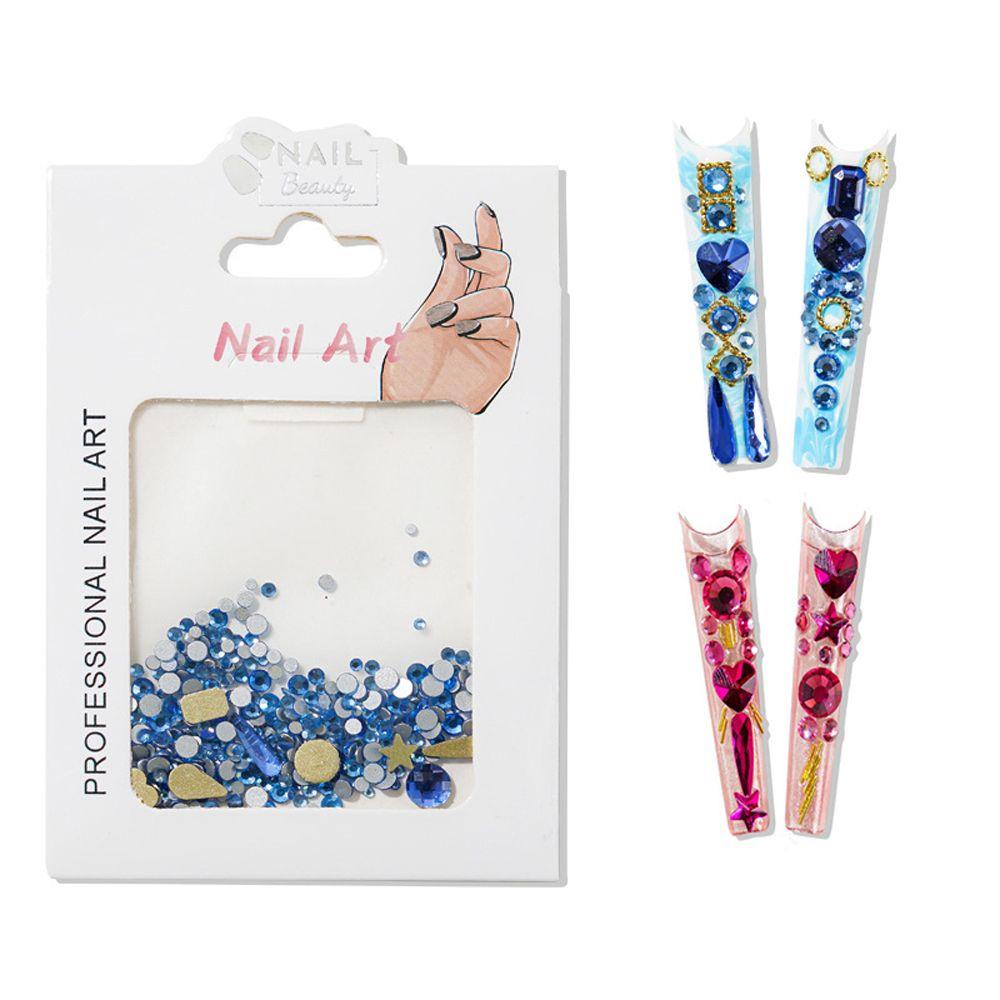 AUGUSTINA Agustinina Nail Art Rhinestones Korea Tetesan Air Berbentuk Fashion Hiasan Kuku 3D Perhiasan Kuku