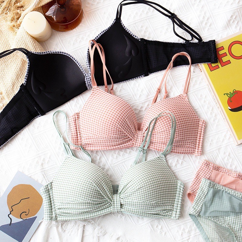 NEW HOT SALE RV BRA PUSH UP BH SEXY PAKAIN DALAM WANITA JEPANG SEKSI MODEL GRID KOTAK 1050