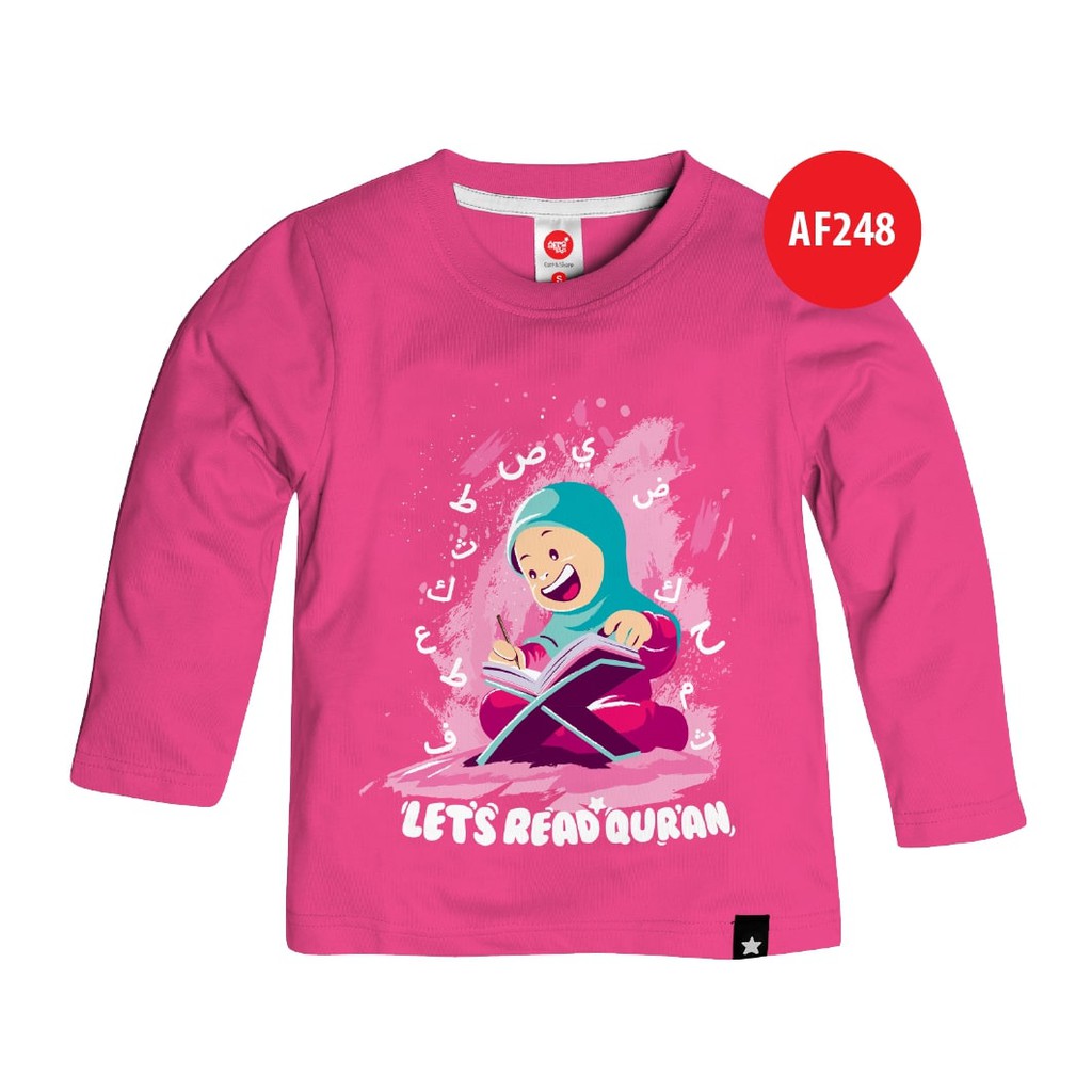 Kaos Afrakids AF248 &quot; Let's Reading Qur'an&quot; Panjang