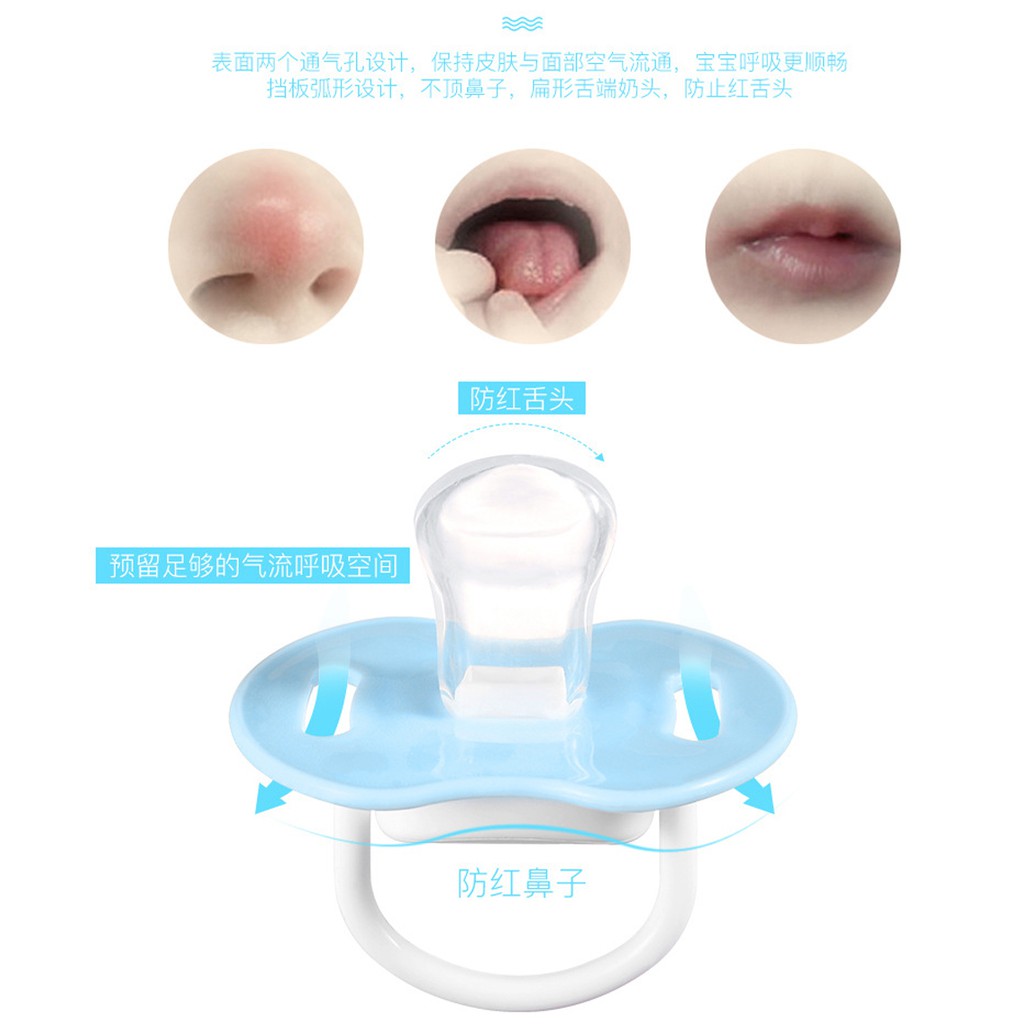 Empeng Dot Bayi silicon Dot Bayi datar Kompeng Bayi Food Grade Soother Baby Pacifier-Blue datar