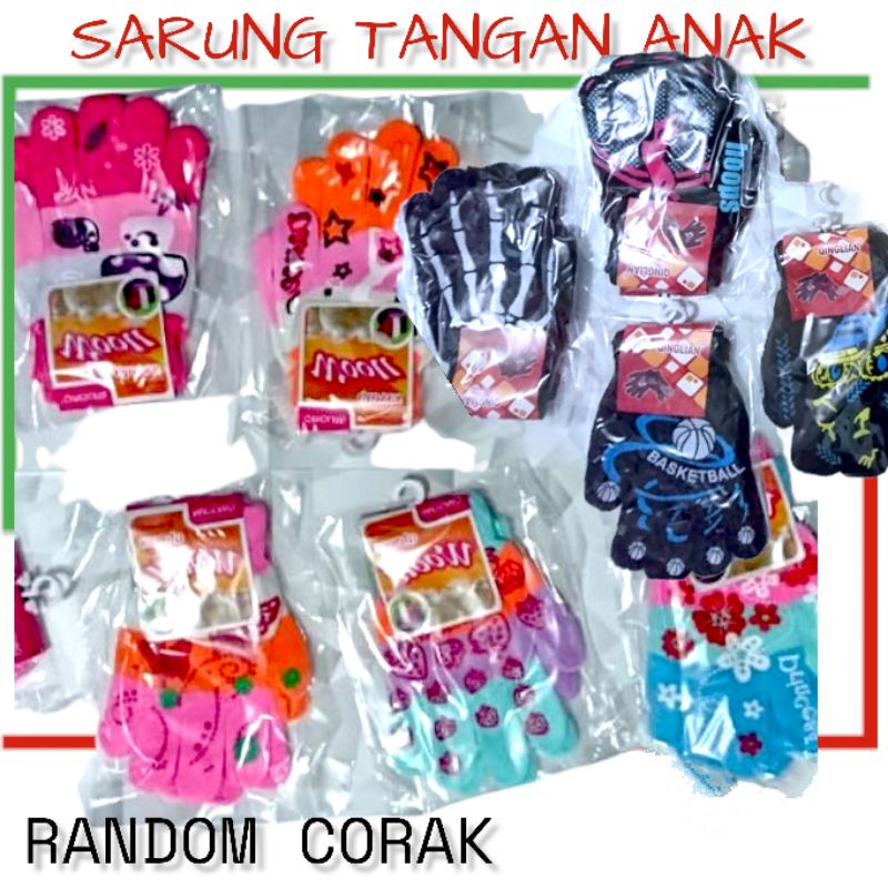 Sarung Tangan Anak Import (Usia 2 - 8 Tahun) random motif pilih warna