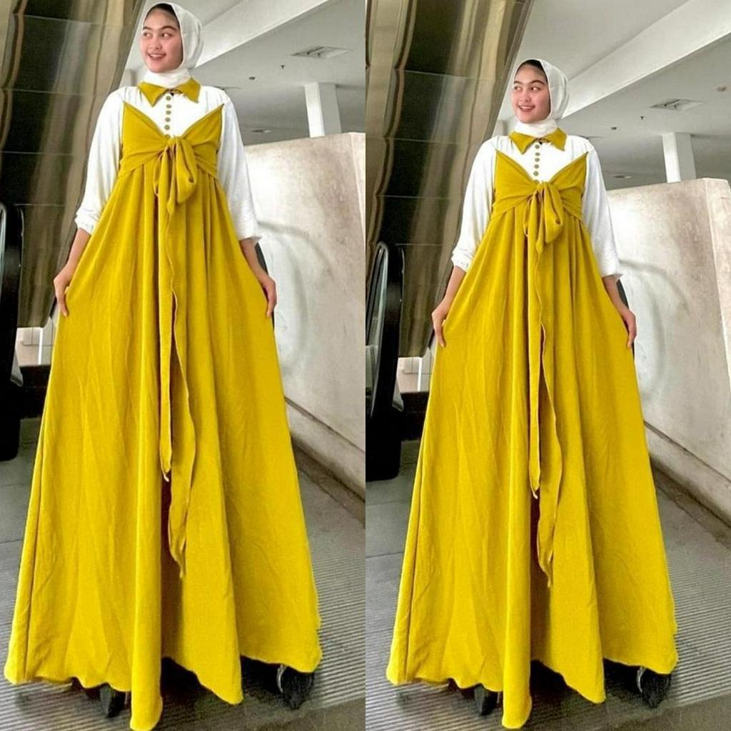 CLAUDIA DRESS GAMIS PREMIUM WANITA MUSLIMAH AIRFLOW CRINCLE CRINCKLE DRES