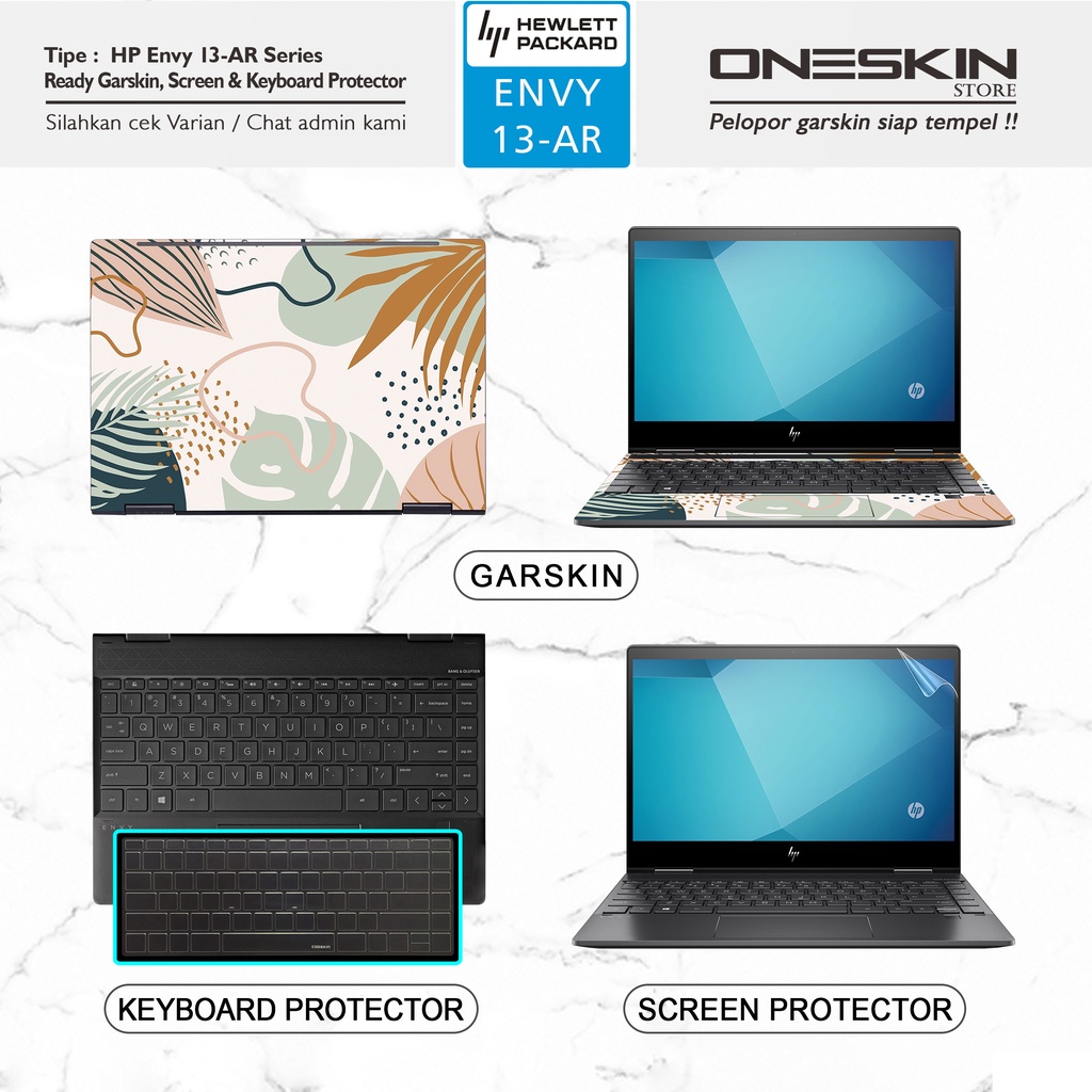 Garskin Sticker Laptop Pelindung Keyboard Screen Protector HP Envy x360 13-ar ar0107au ar0108au Doff