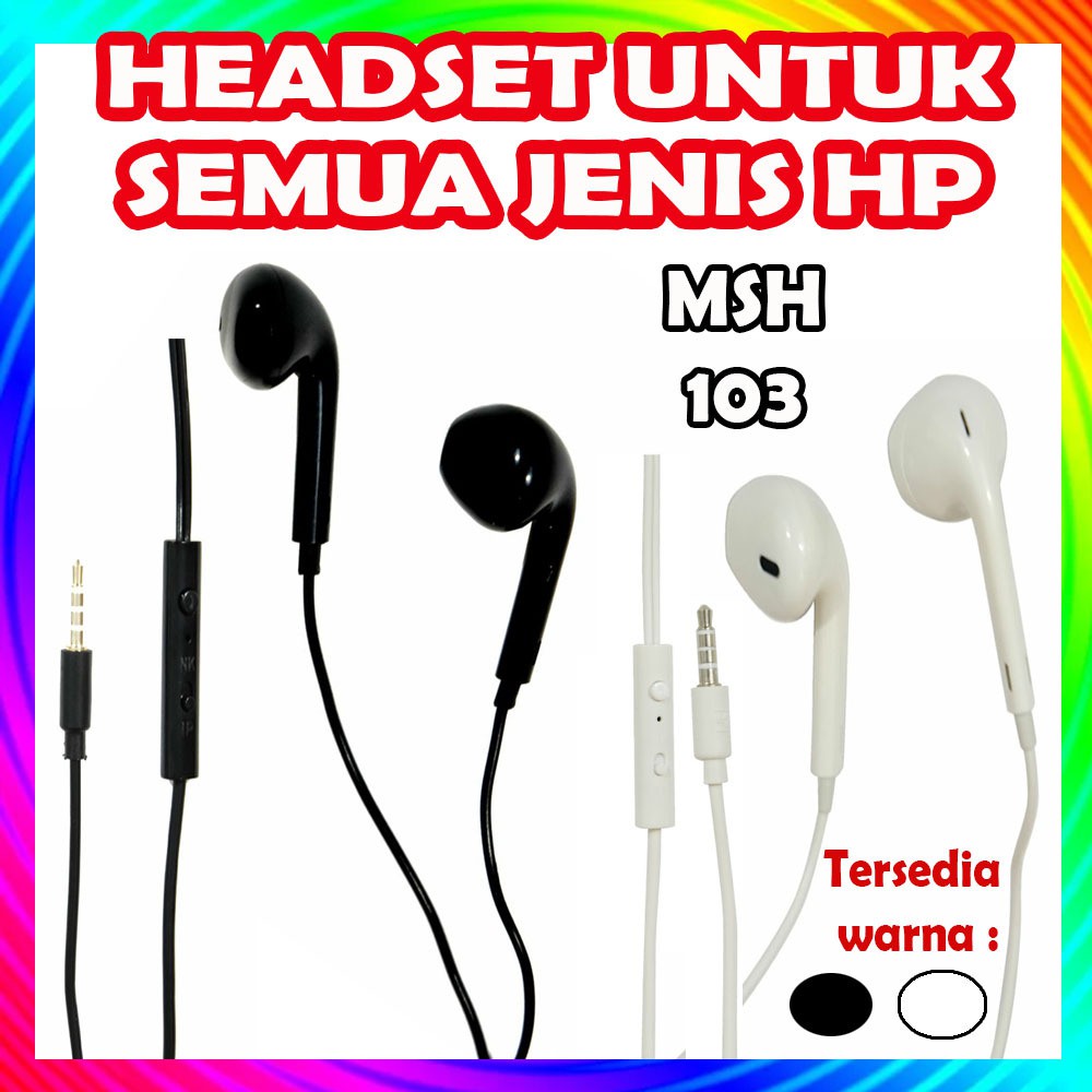 MSH [ PREMIUM ] Handsfree Headset Earphone Handfree jack 3.5 mm Suara Bass Kuat