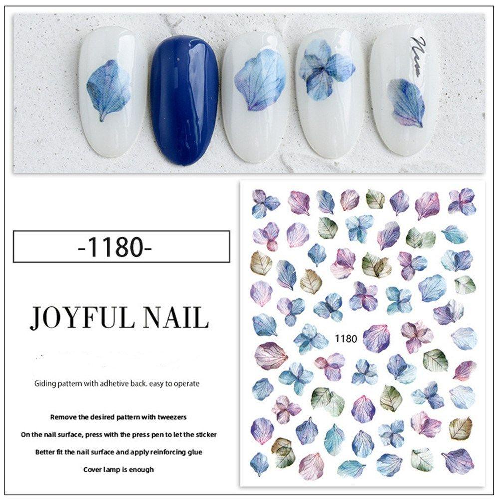 R-flower Nail Art Stickers Acrylic 3D DIY Aksesoris Perekat Diri