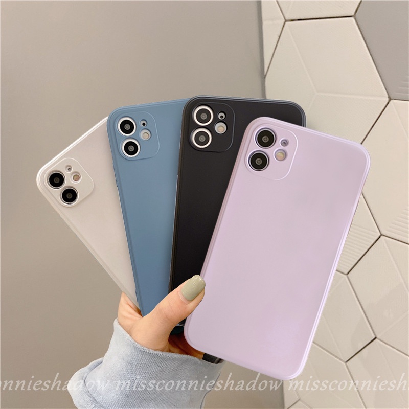 Iphone 11 12 Casing for Iphone  6 6S 7 8 Plus 11 12 Pro Max Iphone X Xs Max Xr Se 2020 Camera Protector Soft Case Macaron Candy Color Tpu