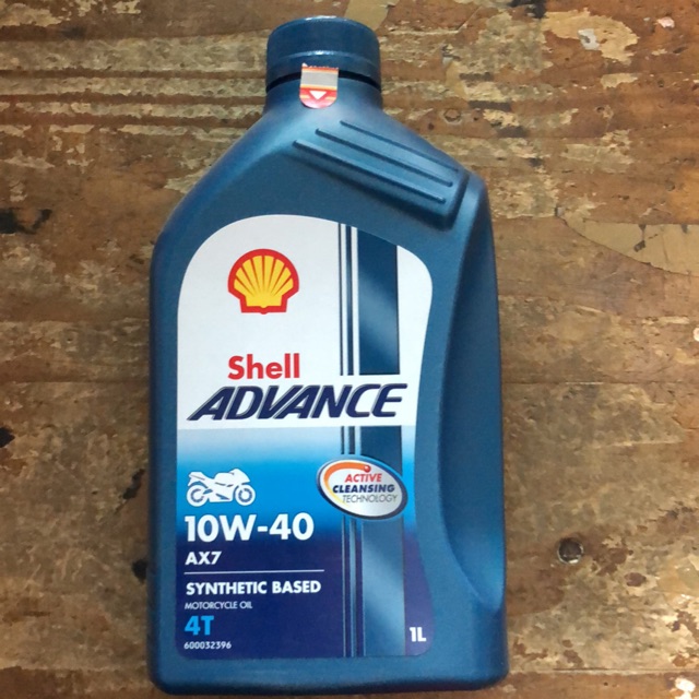 OLI MESIN MOTOR 4T SHELL AX7 1 LITER 10W-40 BIRU GARANSI ORIGINAL