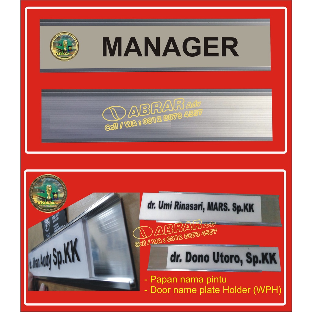 

Wall Name Plate Holder - Papan Nama Pintu / Dinding 30x5cm