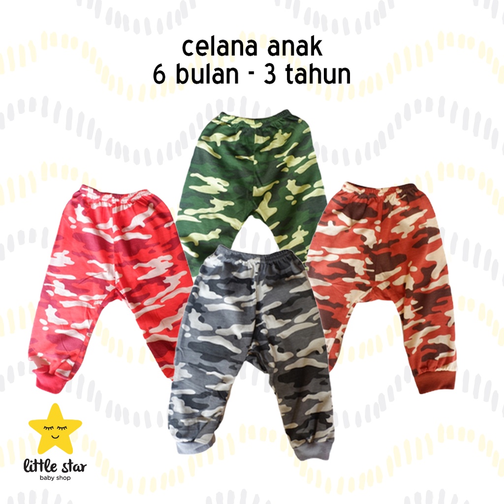 Y Lin Celana Army Anak Bayi | Motif Loreng Tentara