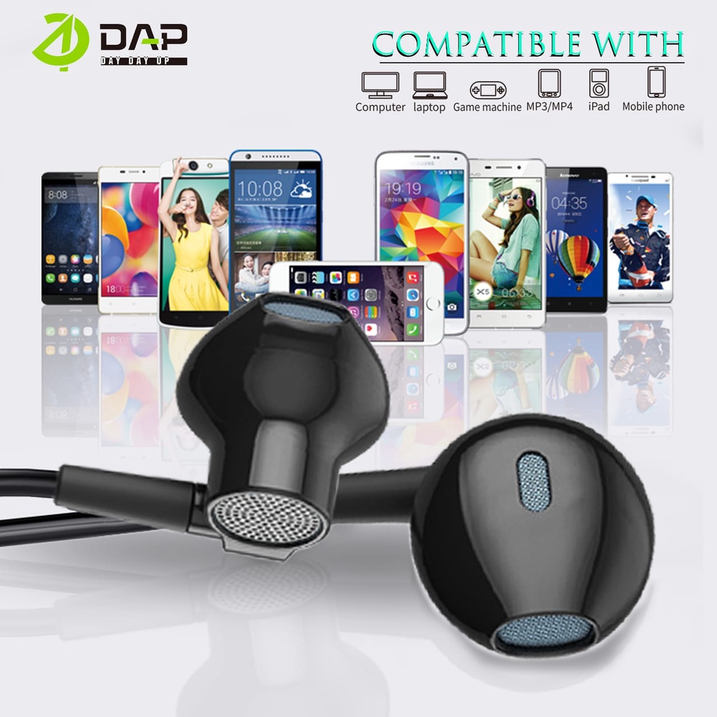 (DAP) Handsfree DAP MODEL DH-F3 HeadSet HI-FI STEREO EARPHONE  3.5 MM JACK DAP DHF3 HEADSET