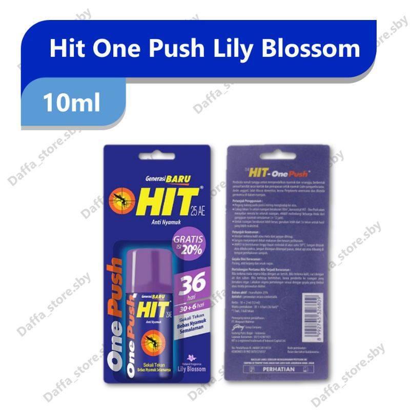 Hit One Push Lily Blossom 10ml | Obat Anti Nyamuk Semprot