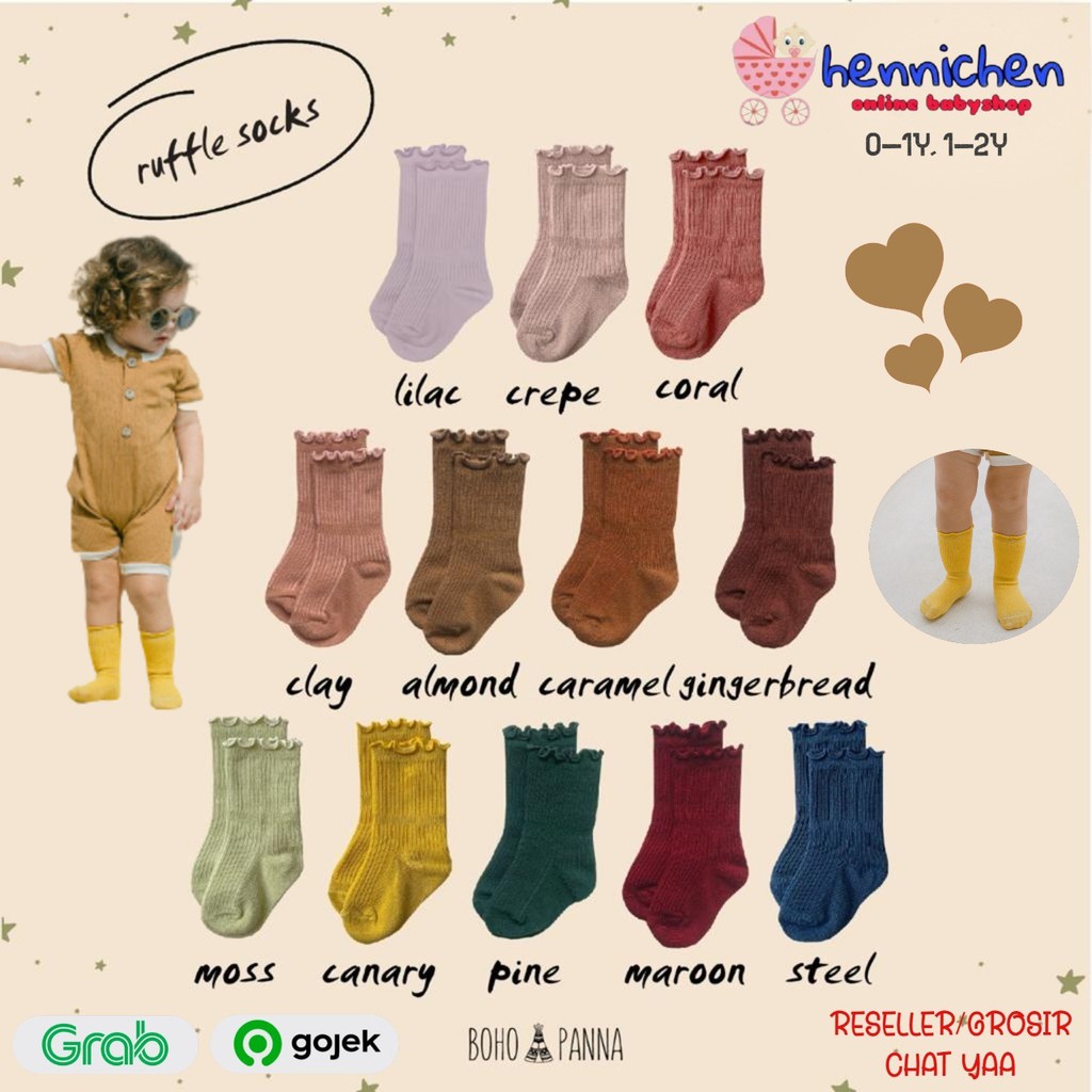 BohoPanna Ruffle Socks The Overtee Kaos Kaki Ruffle Bayi 0-6 Tahun Socks