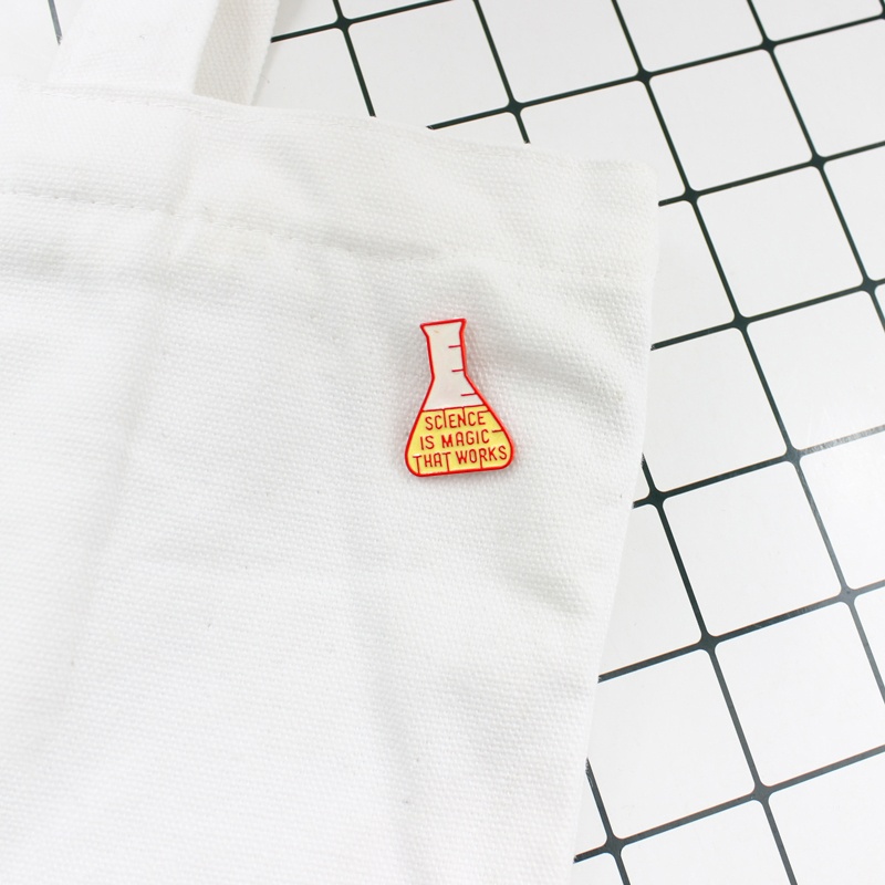 Bros Pin Enamel Desain Kartun Science Is Magic That Work Untuk Hadiah Guru