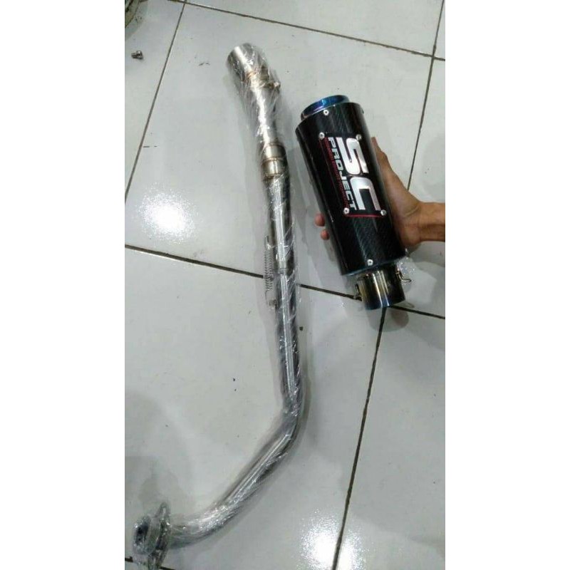 KNALPOT SC PROJECT UNTUK MOTOR 150 & 250 CC SATU SILINDER