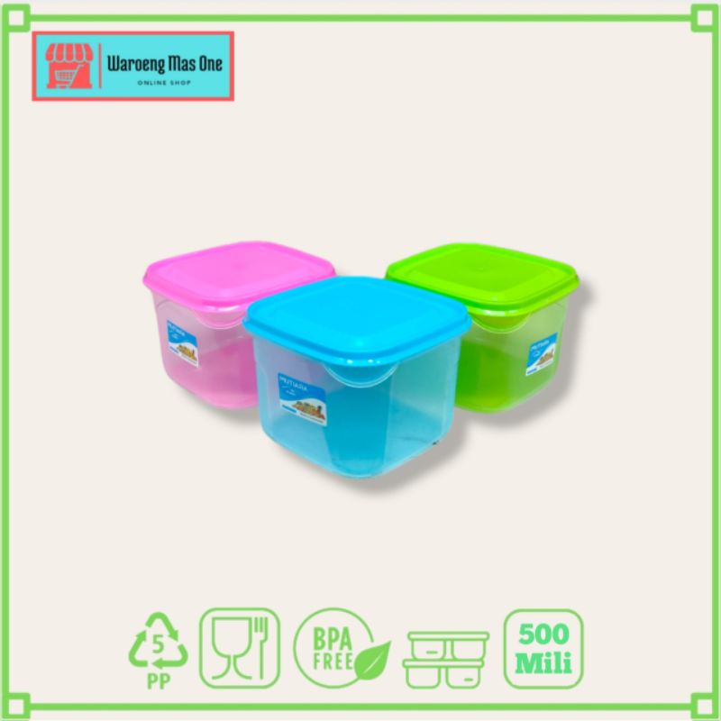 Toples Plastik Mini Kotak 500ml / Toples Countainer Zayn Small / Toples KMP 500ml