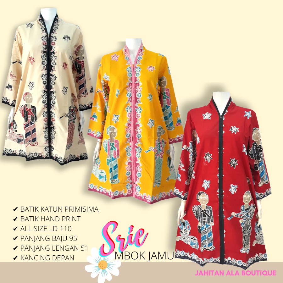Dress Gaun Batik Karakter Srie Mbok Jamu
