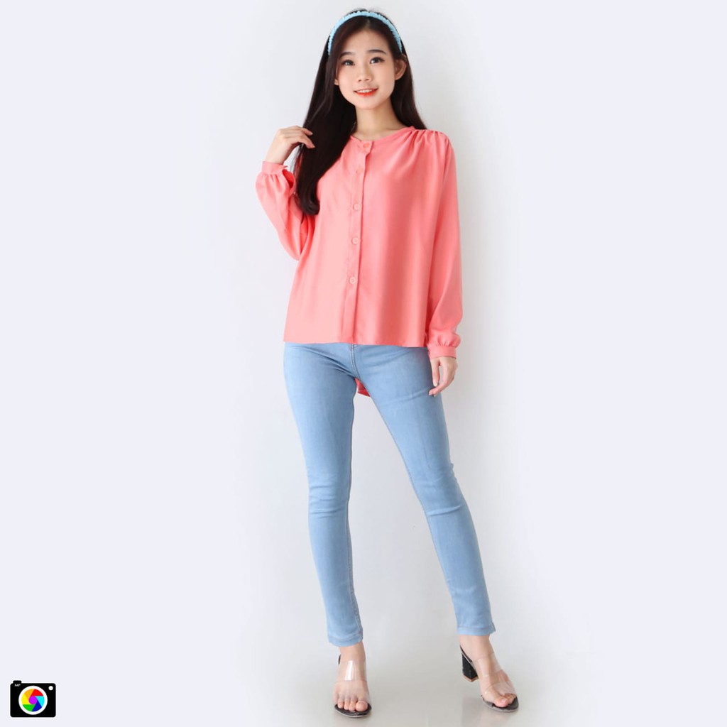 Maudy Shirt - Kemeja Wanita Bahan Shakila (Size M, L, XL, XXL) 708