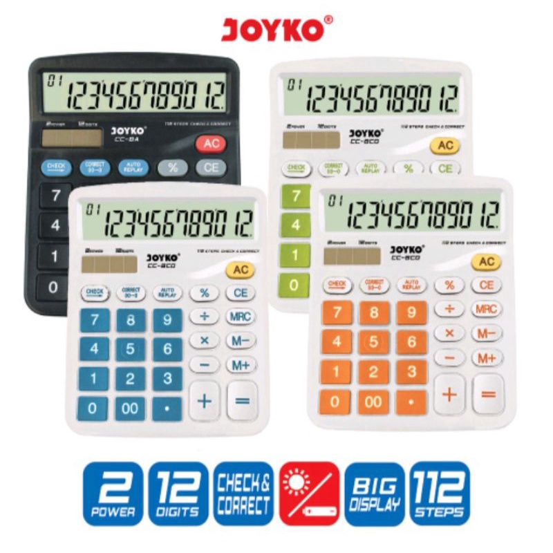 

Calculator Kalkulator Joyko CC-8 12 Digits Check Correct