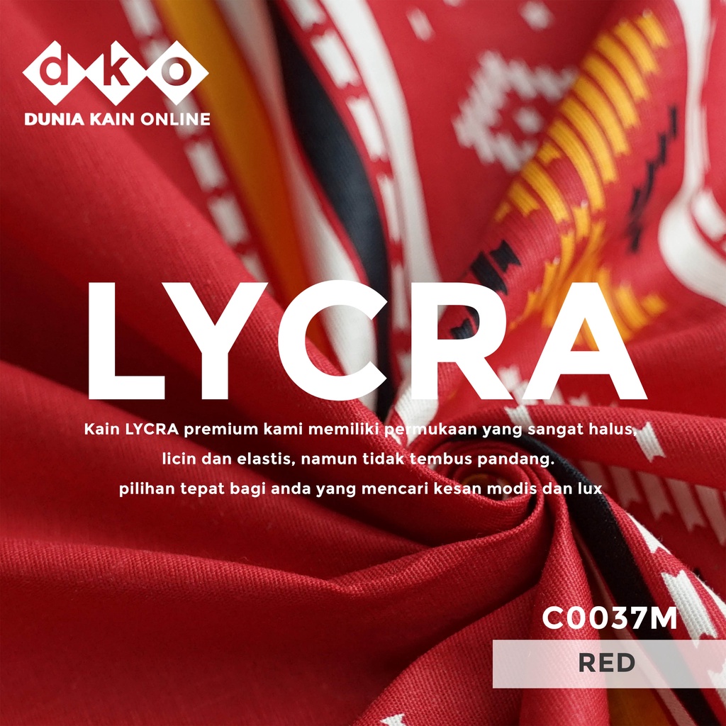 DKO Kain LYCRA Premium Cotton Stretch Warna Merah